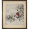 China, 18./19. Jh. Junges Mädchen reitet auf einem Drachen in Wolken. Tuschezeichnung. 30 x 25,5 cm. Sign.