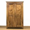 Biedermeier-Schrank. Nussbaum, furniert. Zweitürig. Leicht besch. 215 x 140 x 52 cm.