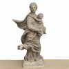 Gartenfigur. Madonna mit Kind. Steinguss. Besch. H. 70 cm.