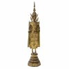 Buddha im Fürstenschmuck, Thailand. Ratanakosin, wohl 19. Jh. Bronze, über Schwarzlack vergoldet, gefüllt. Verwitterungsspuren. H. 59 cm.