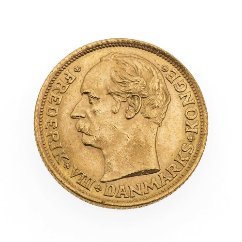 10-Kronen-Münze, Frederik VIII. Gold. 1908.