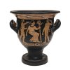 Krater. Ton, rotfigurige Malerei. Attisch, Mitte 4. Jh. v. Chr. Best., Fuß erg., rest., Bemalung später überlasiert. H. 32-33 cm.