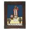 Hinterglasbild. Spanien. Hl. Nikolaus von Myra (Bari). Farbablösungen. 20 x 14 cm.