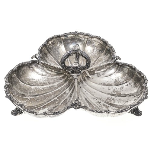 Cabaretschale. Silber (13 Lot), Muschelform. 13 x 30 x 31 cm.