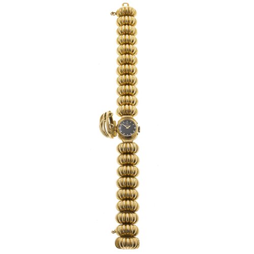 Armband mit Omega-Uhr. Gold. Dabei 3 Ergänzungsarmbandglieder.