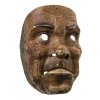 Maske/Larve. Tirol. Männergesicht. Holz, geschnitzt, Farbfassung. L. 23 cm.