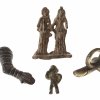 Vier Amulette. Bronze.  Paar(Carnuntum), Phallus, Arm, Figur. Römisch.