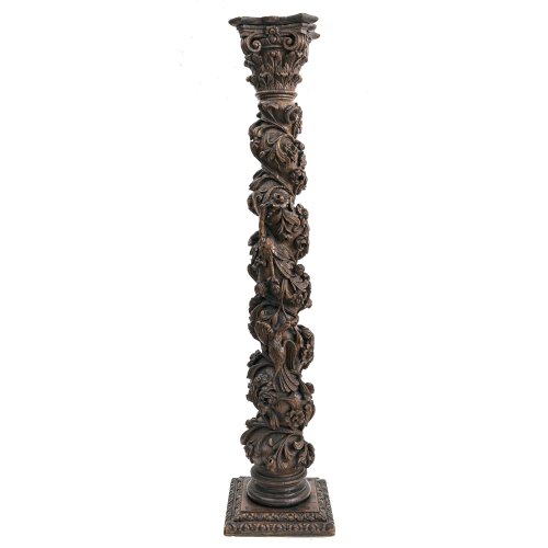 Säule. Deutsch, 19. Jh. Holz geschnitzt. Blütenranken. H. 170, 5 cm.