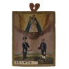 Votivtafel. Bayern, 19. Jh. Muttergottes mit Kind, darunter ein Soldat und ein Bauer. 23 x 15,5 cm.