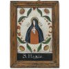 Hinterglasbild, Raimundsreut. 19. Jh. Darstellung der Mater Dolorosa. Tempera/Spiegelglas. Alterungsspuren und Abrieb. 26 x 18 cm.