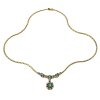 Collier. GG (14 K), Smaragd- und Brillantbesatz (ca. 0,70 ct).