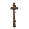 Reliquienkreuz. Oberammergau. Holz, geschnitzt, mit Inhalt. Leicht besch., rep., min. erg. L. 37 cm.