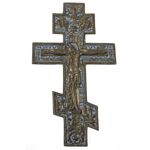 Bronzekreuz. Russland. L. 31,5 cm.