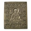 Bronzeikone. Hl. Nikolaus. Russland. Kleine, herstellungsbedingte Schäden. 14 x 12 cm.