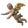 Putto. Holz, übergangene Farb- und Goldfassung. Besch. H. 41 cm.