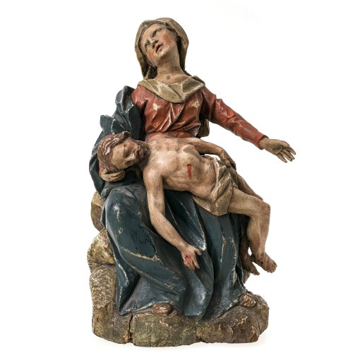 Pietà. Stilkopie. Holz, Farbfassung. Besch., rep. H. 44 cm.