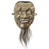 Nō-Maske. Japan, um 1900. Holz, bemalt. L. ca. 20 cm. Gebrauchsspuren.