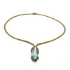 Collier mit Aquamarin (ca. 23 ct) und Brillanten, GG, Firma Wellendorff.