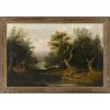 Niederlande, 18./19. Jh. Waldlandschaft mit Angler. Öl/Lw. 76 x 116 cm. Besch., rest. Unsign.