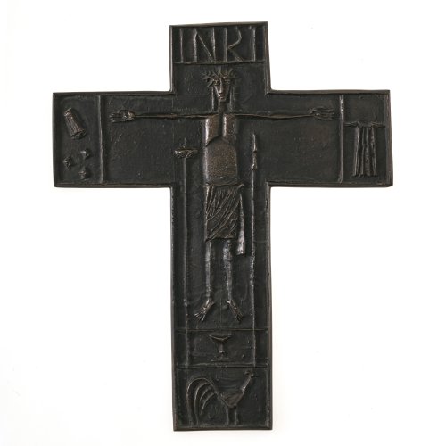 Reidel, Karl. Kreuz, Bronze. Ca. 39 x 33,6 cm.
