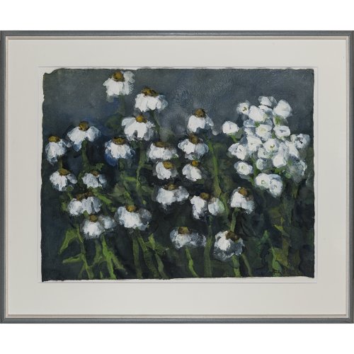 Fußmann, Klaus. Margerithen und Phlox. Aquarell auf handgeschöpften Bütten. 44,5 x 57 cm. Sign.