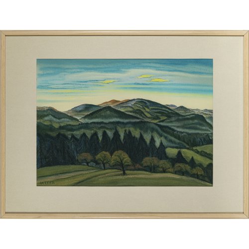 Leeb, Hanns. Bayerischer Wald. Pastell. 42 x 58 cm. Sign.