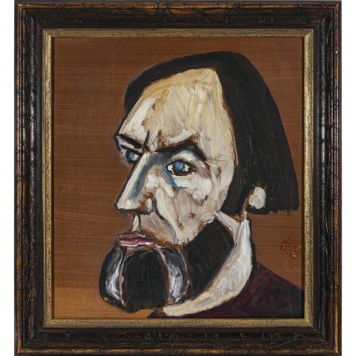 Glikman, Gabriel. Vornehmer Herr. Öl/Holz. 47 x 42,5 cm. Sign., dat. 84.