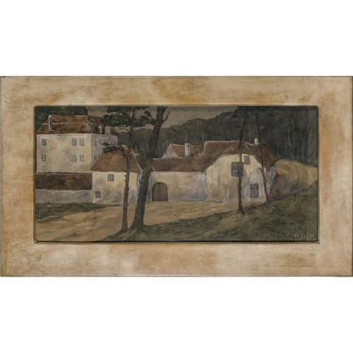 Geiger, Willi. Jagdschloss Grunewald. Mischtechnik/Hartfaser. Ca. 22,5 x 46,5 cm. Sign. und dat. 