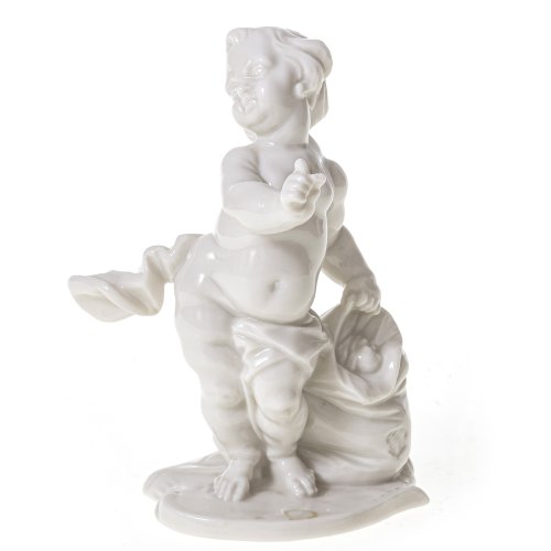 Putto als Äolus. Nymphenburg. Porzellan. H. 10 cm.