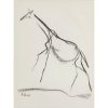 Weickmann, Franz. Giraffe in Bewegung. Kohlezeichnung. Ca. 38 x 29 cm. Monogr., dat. 2003.