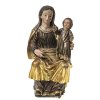 Madonna mit dem Jesuskind. Italien. Holz, übergangene Farb- und Goldfassung. Best., 1 Finger fehlt. H. 40 cm.