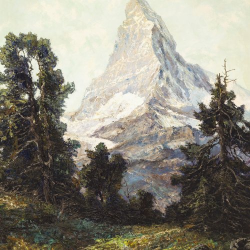 Pippel, Otto. Blick auf das Matterhorn. Öl/Lw. 85 x 65 cm.