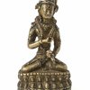 Vajrasattva. Bronze, Glassteinbesatz. Tibet. H. 13 cm.