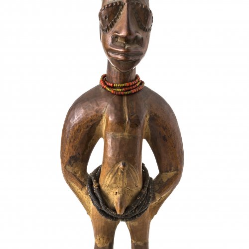 Zwillingsfigur. Ibeji/Afrika. Holz. H. 29 cm.