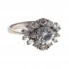 Brillantring mit Entourage, WG, ca. 1 ct.