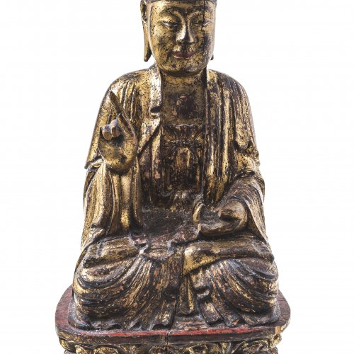 Buddha . Bodhisattva Südchina, 17./18. Jh. Holz.