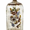 Schnapsflasche, Süddeutschland, farbige Emailmalerei, H. 14 cm.