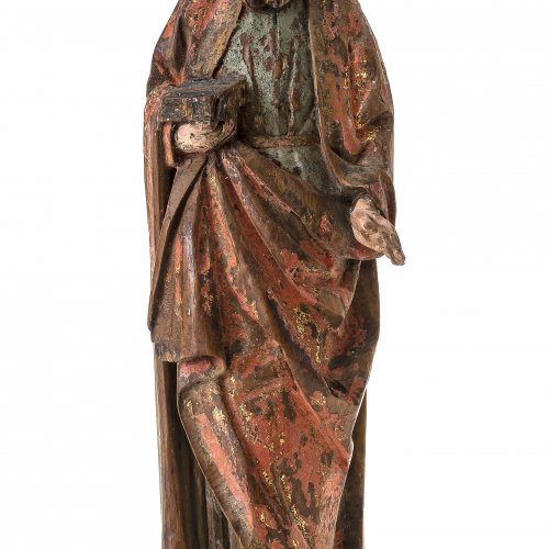 Apostel. Franken, um 1500. Holz, Reste von Originalfassung. Rest. H. 23,5 cm.