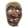 Perchtenmaske. Holz, geschnitzt, farbig bemalt. Tirol. L. 24 cm.