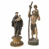 Hl. Christopherus und hl. Antonius. Holz, Farbfassung. Besch. H. 30-40 cm.