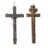 Reliquienkreuz und Kreuz mit Zinnbeschlag. L. je 26 cm.