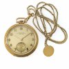 Herrentaschenuhr, Deutsche Uhrenfabrikation Glashütte, Lange. Mit Uhrenkette (14 K GG).