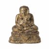 Buddha. Bronze, vergoldet. Thailand. Ohne Sockelplatte. Verwitterungsspuren. H. 15 cm.